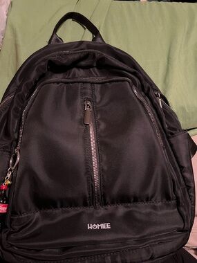 Homie Black Men's School and Travel Backpack with Front Zip